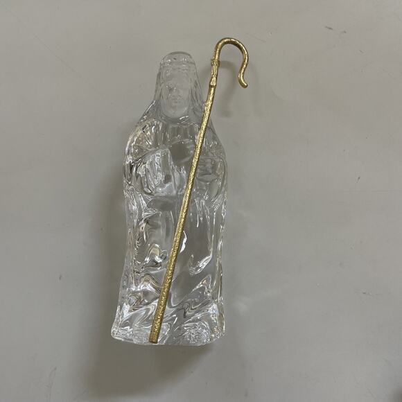 Gorham Crystal Nativity Holy Family 3 Piece Figurine Set with Original Box - Picture 3 of 14